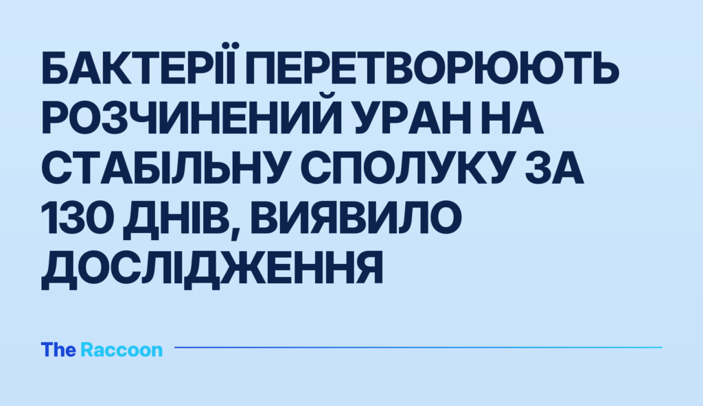 Бактерії перетворюють розчинений уран на стабільну сполуку за 130 днів, виявило дослідження