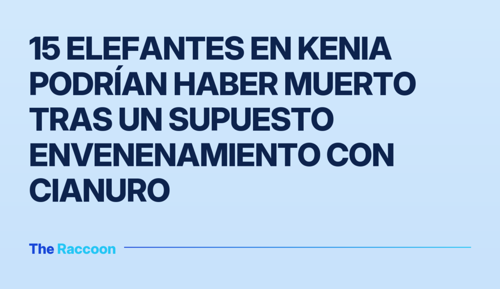 15 elefantes en Kenia podrían haber muerto tras un supuesto envenenamiento con cianuro
