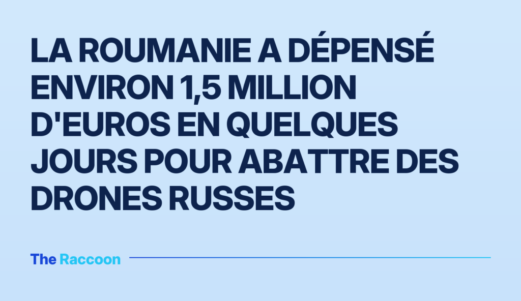 La Roumanie a dépensé environ 1,5 million d'euros en quelques jours pour abattre des drones russes