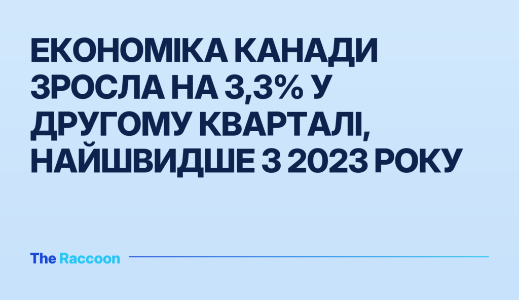 Економіка Канади зросла на 3,3% у другому кварталі, найшвидше з 2023 року