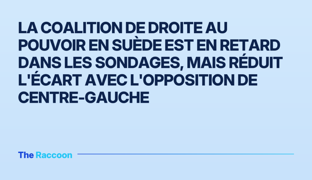 La coalition de droite au pouvoir en Suède est en retard dans les sondages, mais réduit l'écart avec l'opposition de centre-g