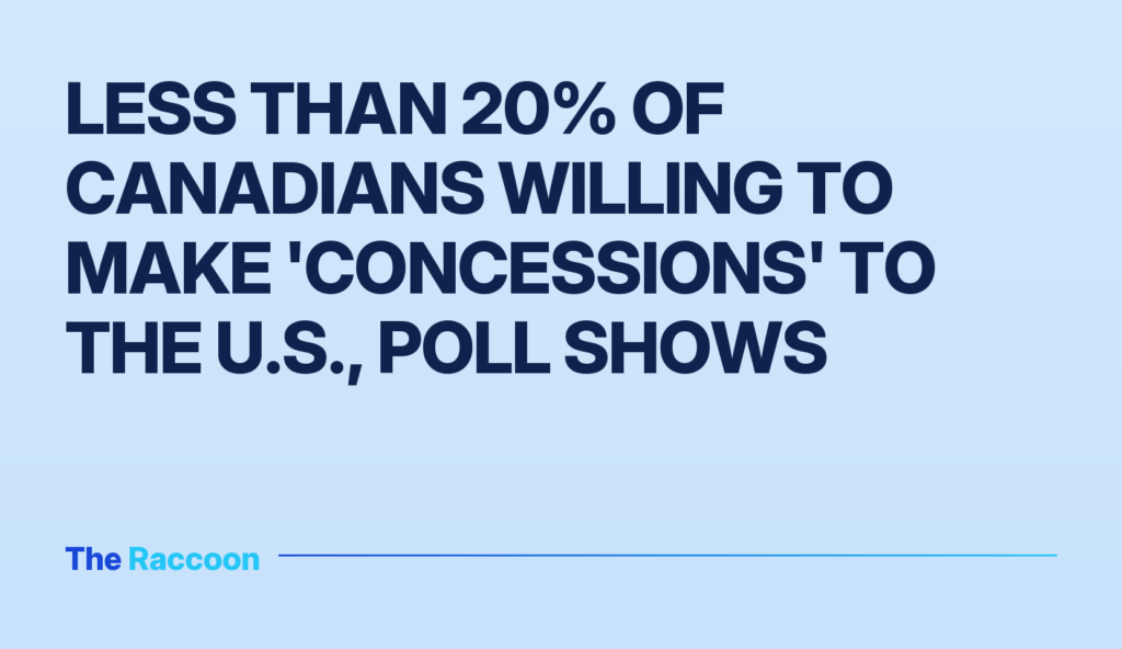 Less than 20% of Canadians willing to make 'concessions' to the U.S., poll shows
