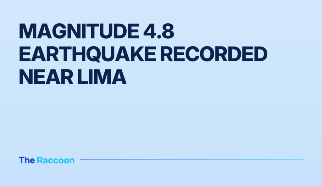 Magnitude 4.8 earthquake recorded near Lima