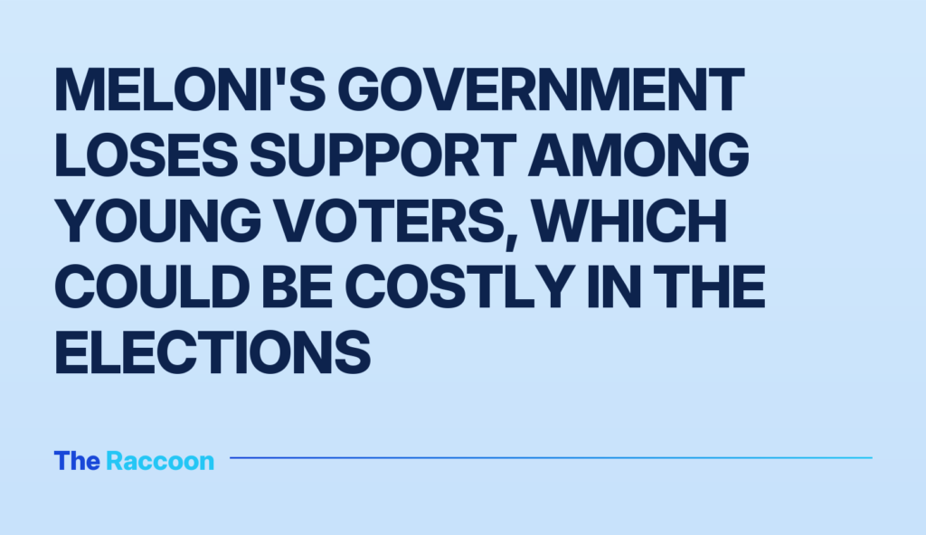 Meloni's government loses support among young voters, which could be costly in the elections