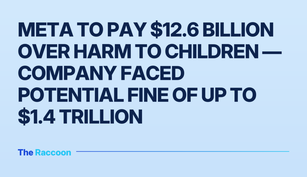 Meta to pay $12.6 billion over harm to children — company faced potential fine of up to $1.4 trillion