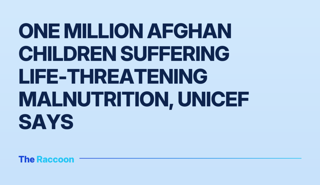 One million Afghan children suffering life-threatening malnutrition, UNICEF says