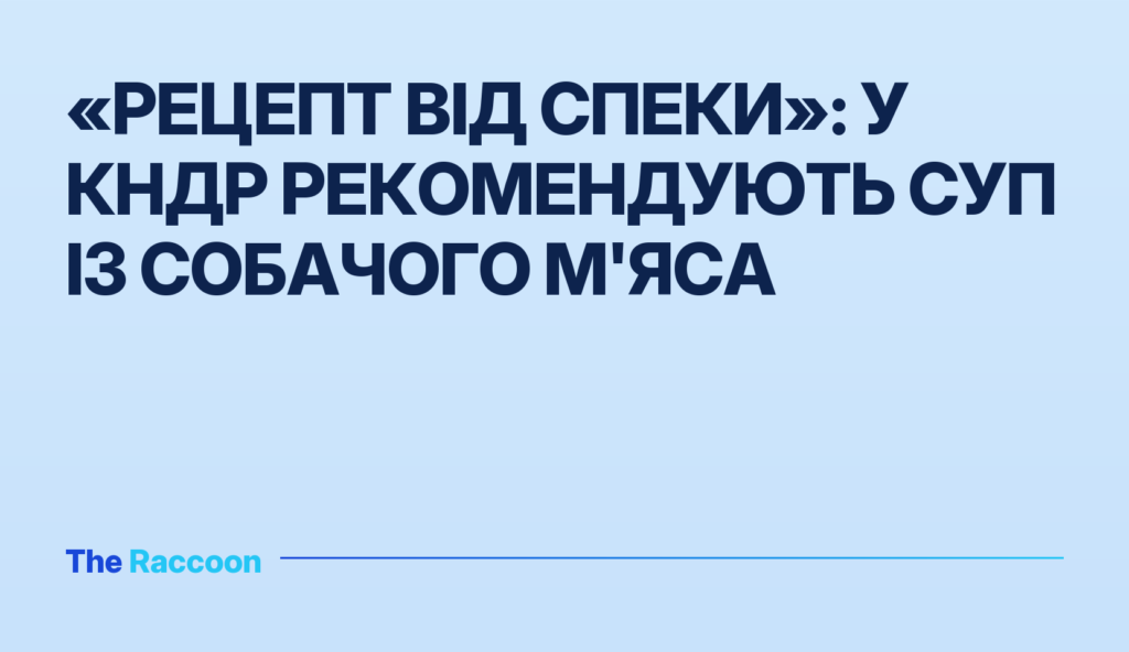 «Рецепт від спеки»: у КНДР рекомендують суп із собачого м'яса