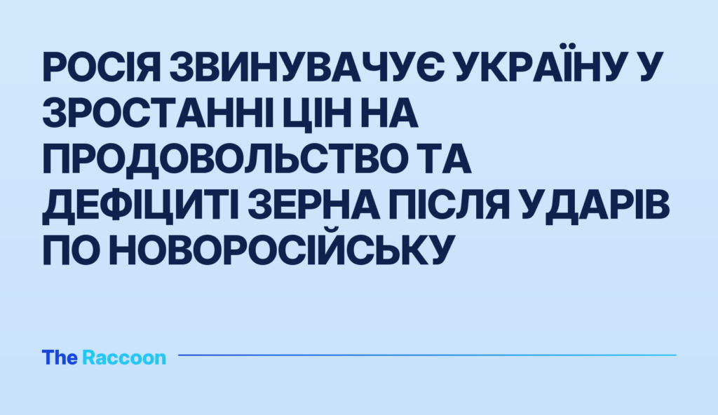 Росія звинувачує Україну у зростанні цін на продовольство та дефіциті зерна після ударів по Новоросійську