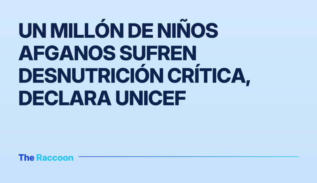 Un millón de niños afganos sufren desnutrición crítica, declara UNICEF