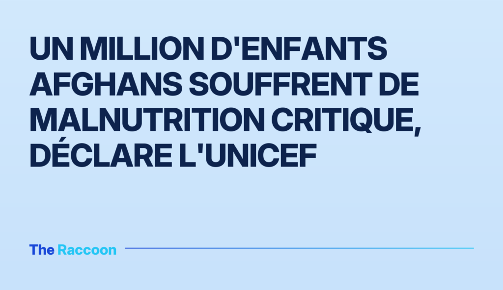 Un million d'enfants afghans souffrent de malnutrition critique, déclare l'UNICEF