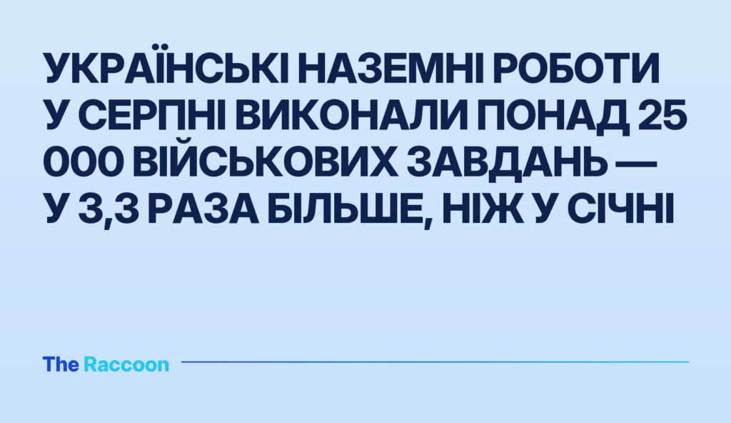 Українські наземні роботи у серпні виконали понад 25 000 військових завдань — у 3,3 раза більше, ніж у січні