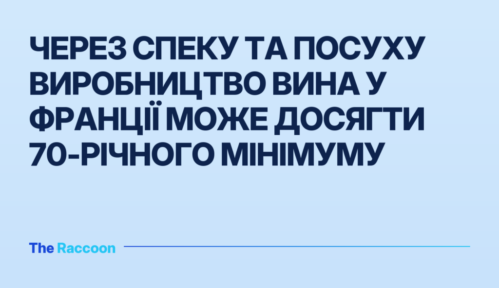 Через спеку та посуху виробництво вина у Франції може досягти 70-річного мінімуму