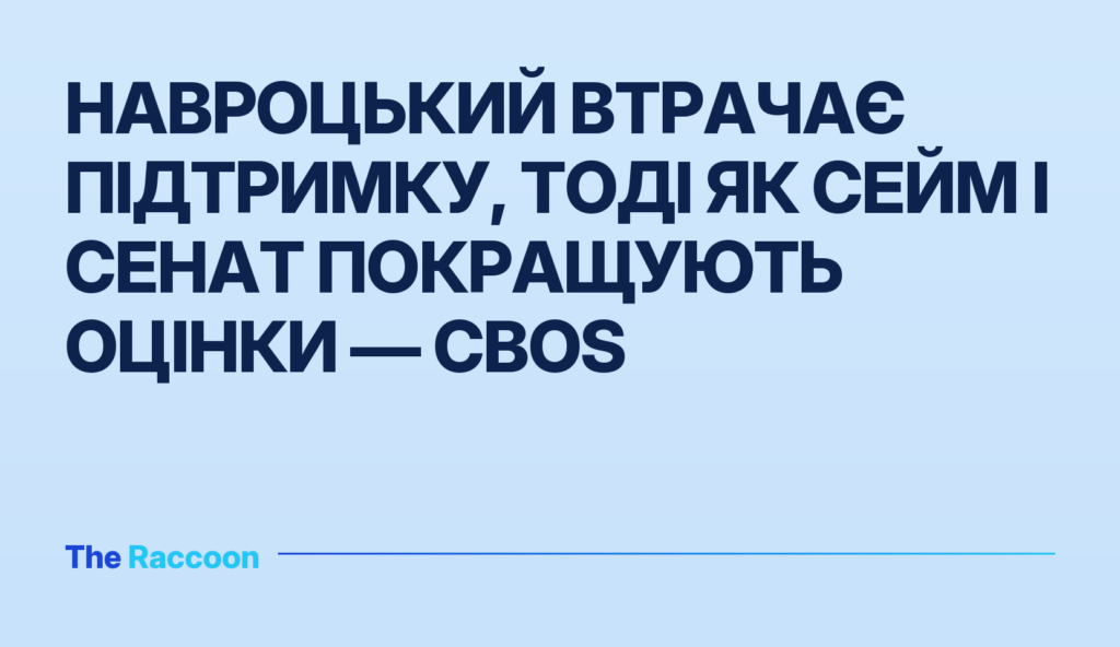 Навроцький втрачає підтримку, тоді як Сейм і Сенат покращують оцінки — CBOS
