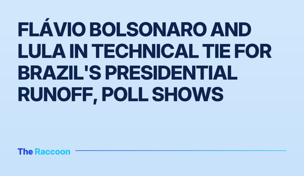 Flávio Bolsonaro and Lula in technical tie for Brazil's presidential runoff, poll shows