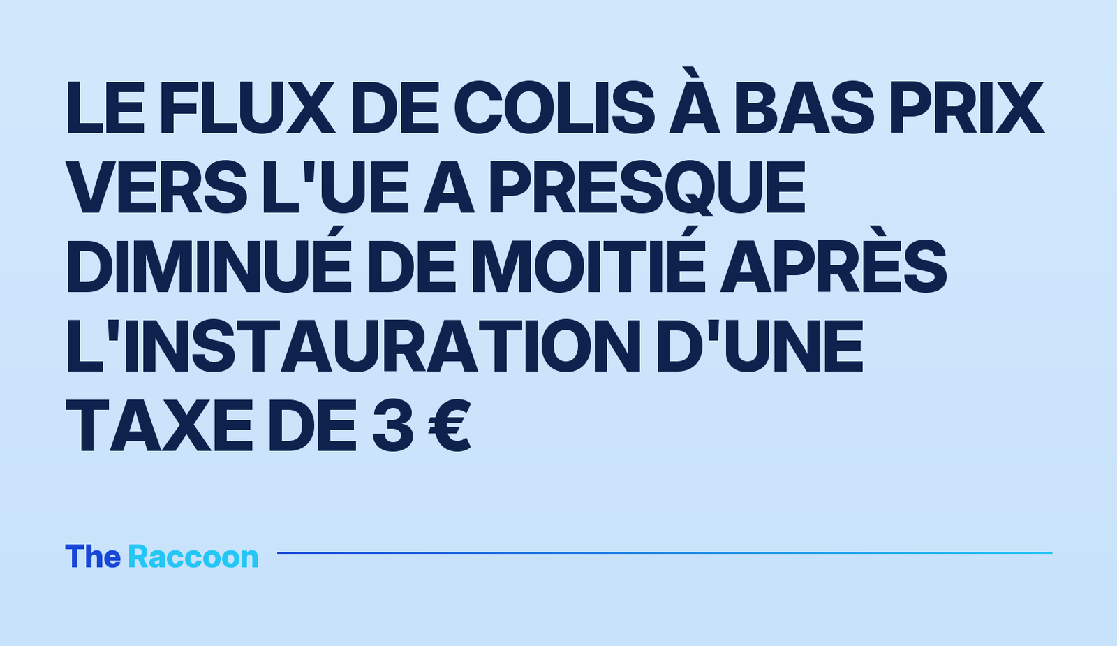 Le flux de colis à bas prix vers l'UE a presque diminué de moitié après l'instauration d'une taxe de 3 €