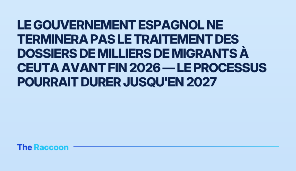 Le gouvernement espagnol ne terminera pas le traitement des dossiers de milliers de migrants à Ceuta avant fin 2026 — le proc