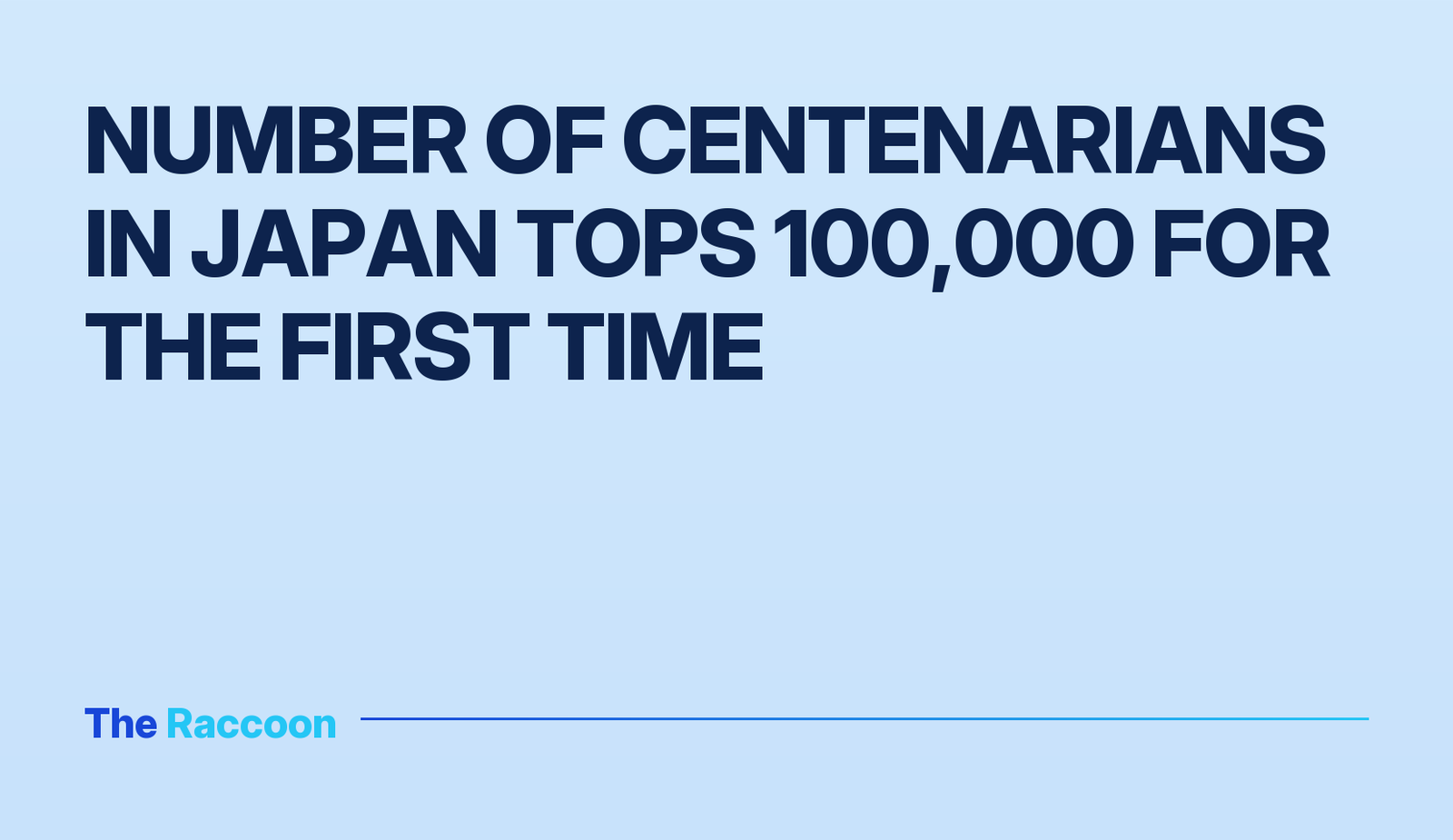 Number of centenarians in Japan tops 100,000 for the first time
