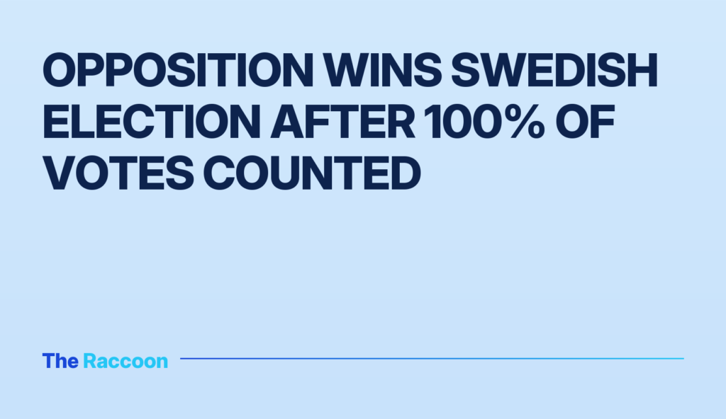 Opposition wins Swedish election after 100% of votes counted