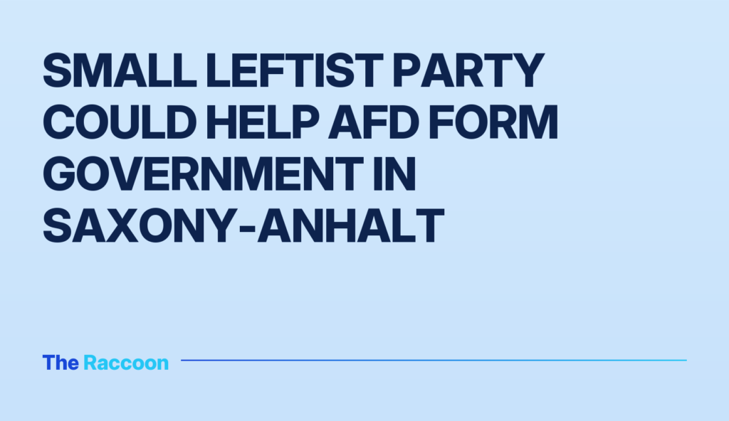 Small leftist party could help AfD form government in Saxony-Anhalt Small leftist party could help AfD form government in Saxony-Anhalt