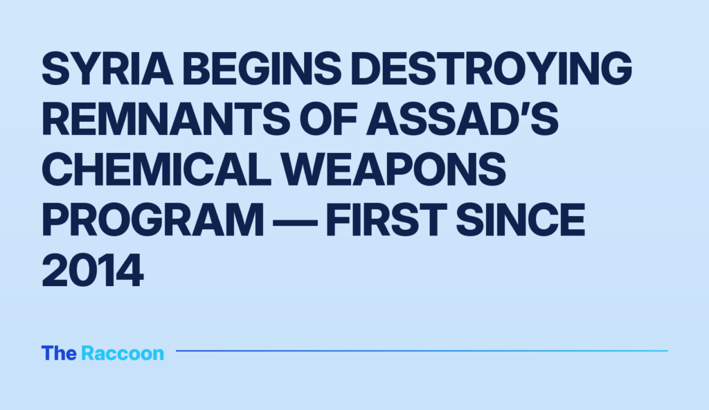Syria begins destroying remnants of Assad’s chemical weapons program — first since 2014 Syria begins destroying remnants of Assad’s chemical weapons program — first since 2014
