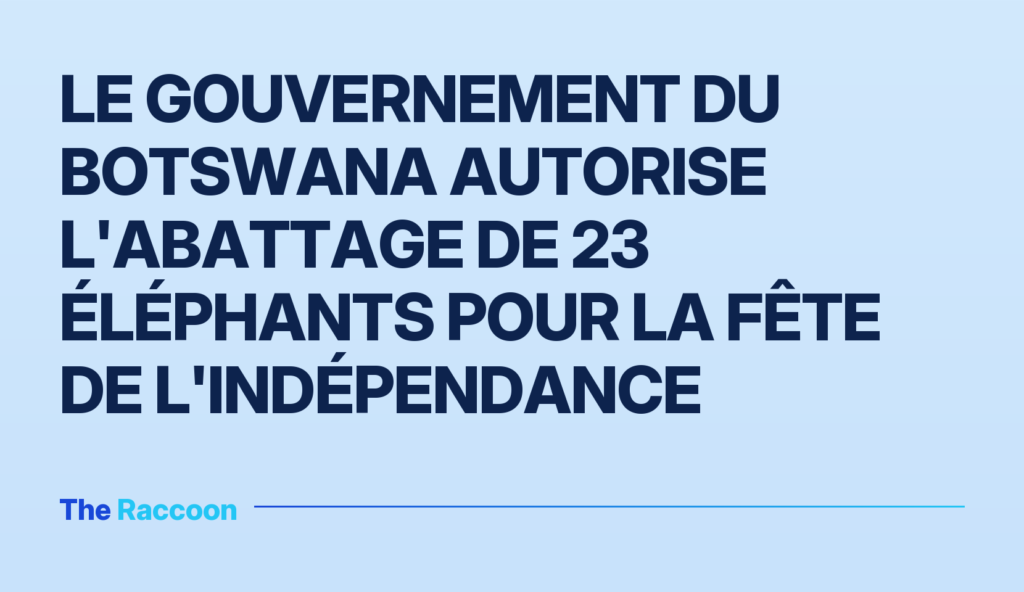 Le gouvernement du Botswana autorise l'abattage de 23 éléphants pour la fête de l'indépendance