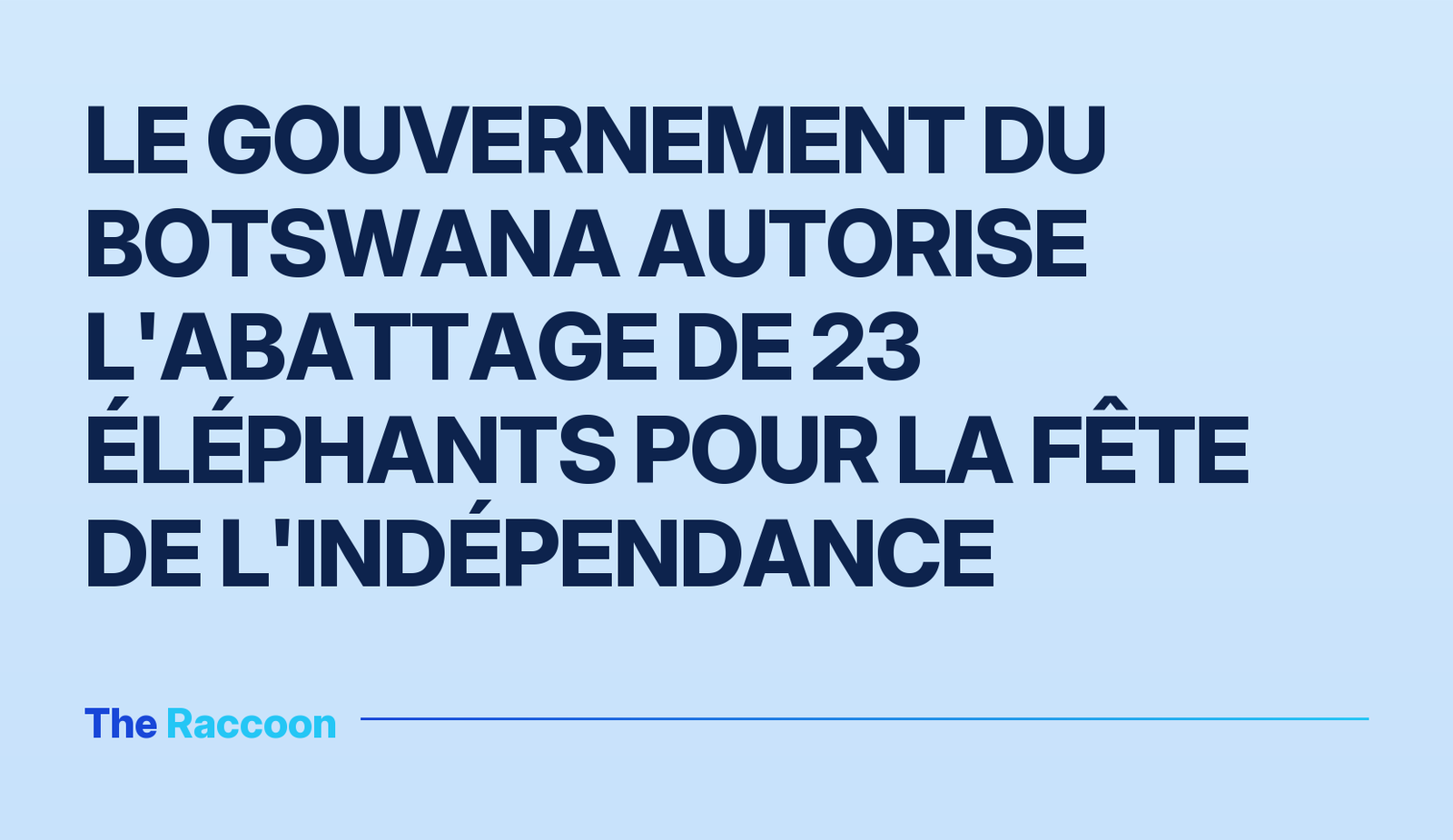 Le gouvernement du Botswana autorise l'abattage de 23 éléphants pour la fête de l'indépendance
